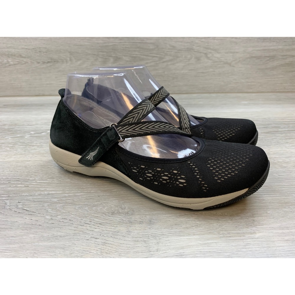 Dansko Honor Black Suede Mesh Mary Jane Sneakers Shoes Women's 37 6.5-7